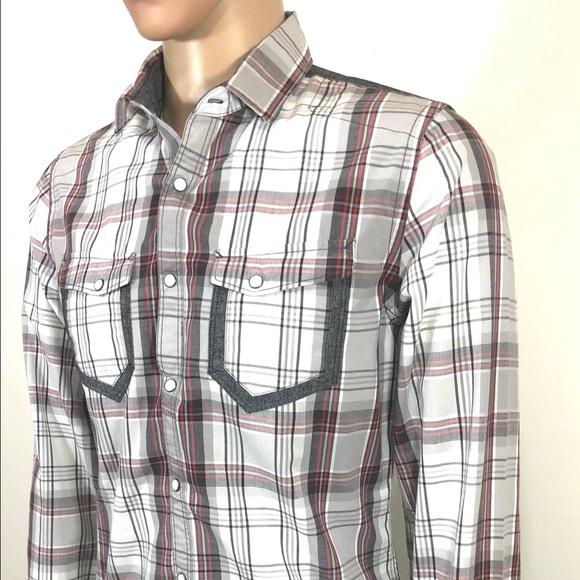 EXPRESS Men’s Shirt Western L/S 2 Pockets W/Lids - Picture 5 of 8